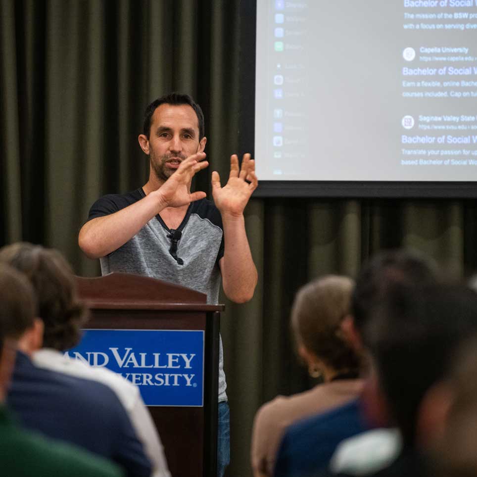 Nick DeNardis presents at a regional conference